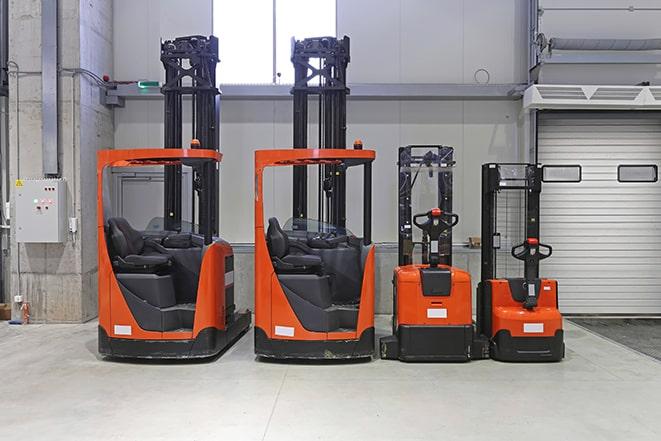 industrial forklifts organized for efficiency